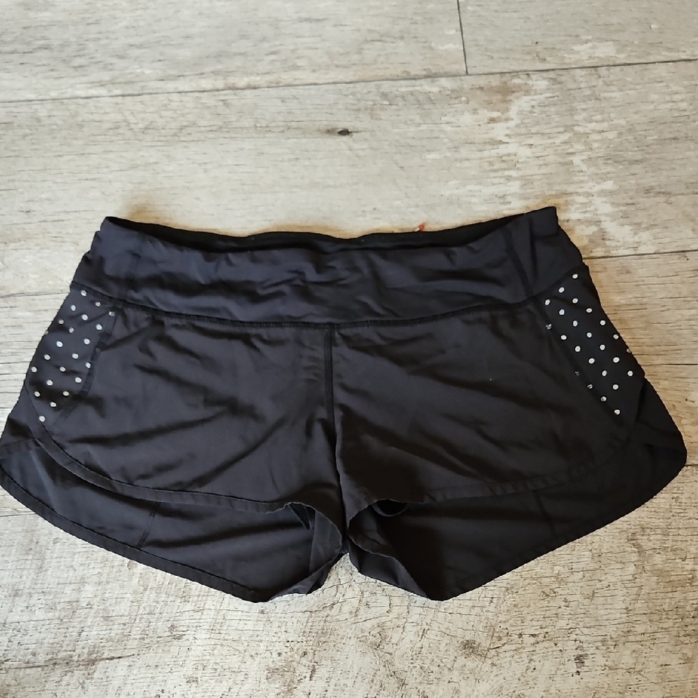 Women's Lululemon Speed Up Black Reflective Polka Dot Shorts